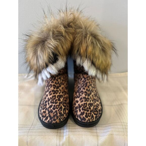 Leopard Print Faux Fur Boots - Picture 7 of 8